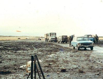 Rural Falcon 1981 en el barroso suelo de Malvinas en aquellos difíciles días de 1982